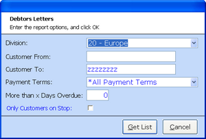 debt letter select
